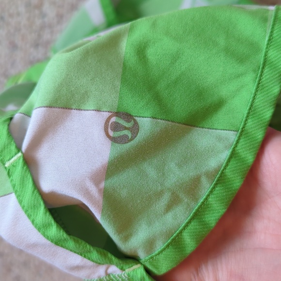 Lululemon Run Speed Short Gros Gingham Frond Frond Green and White size 4 - Picture 3 of 6